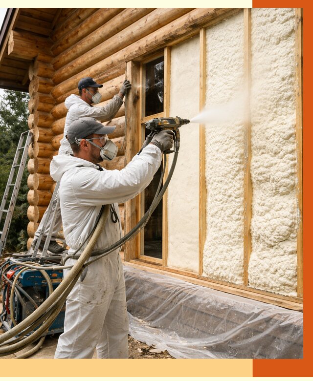 Утепление деревянного дома ППУ в Златоусте от 4330 руб/м2 | ТепломастерЗлт — под ключ