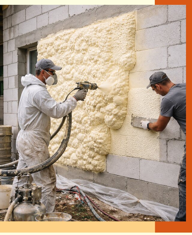 Утепление дома из газобетона ППУ в Златоусте от 4949 руб./м² под ключ | ТепломастерЗлт