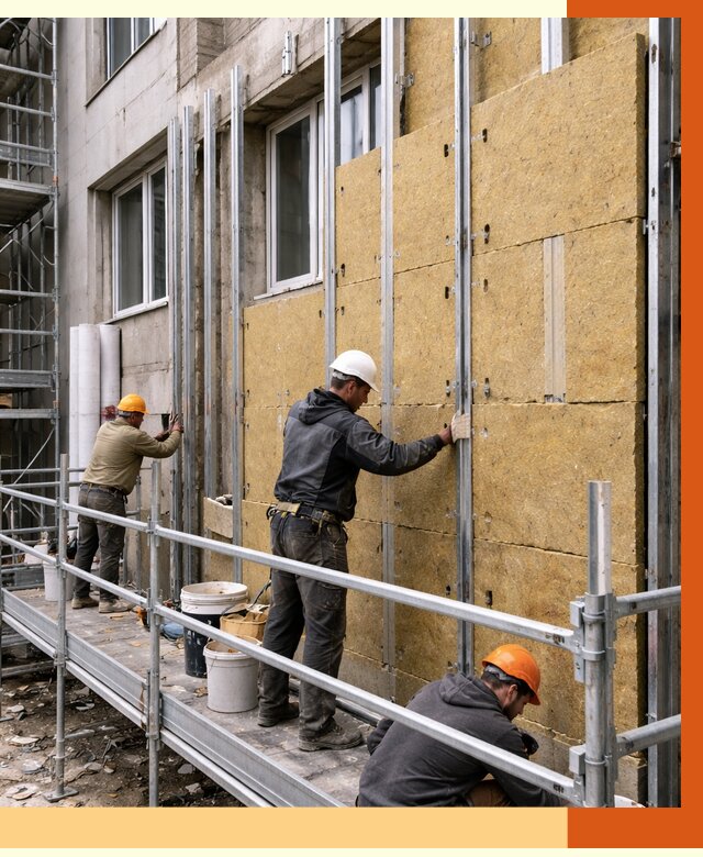 Утепление вентилируемого фасада в Златоусте от 5774 руб/м2 — монтаж и утепление вентфасад | ТепломастерЗлт