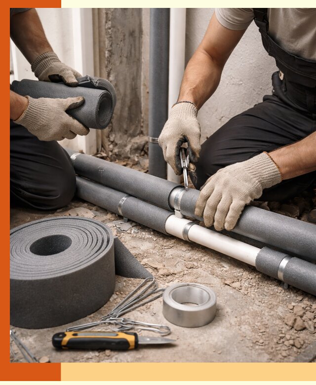 Утепление труб водоснабжения в Златоусте — монтаж и защита сети