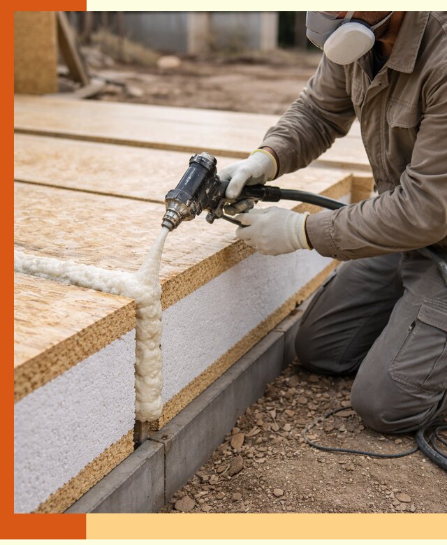 Утепление СИП-панелей пенополиуретаном (ППУ) в Златоусте