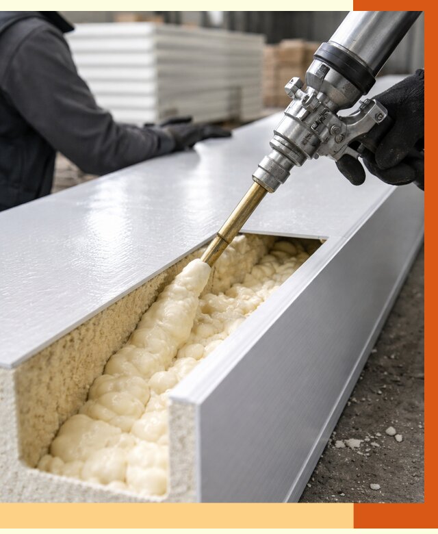 Заполнение пустот холодильных панелей в Златоусте от 7733 руб. | ТепломастерЗлт