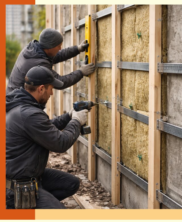 Монтаж обрешетки под утепление зданий и квартир в Златоусте